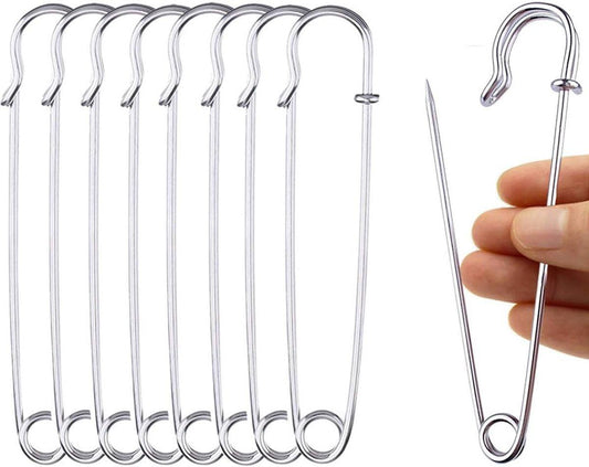 Safety Pins - 20 Pieces - 10 * 2.8cm - Premium Safety Pins - Durable, Rust Resistant Pins - DIY Craft Clothing Safety Pin Set - Large Childcare Clips for Blankets, Skirts, and Crafts.