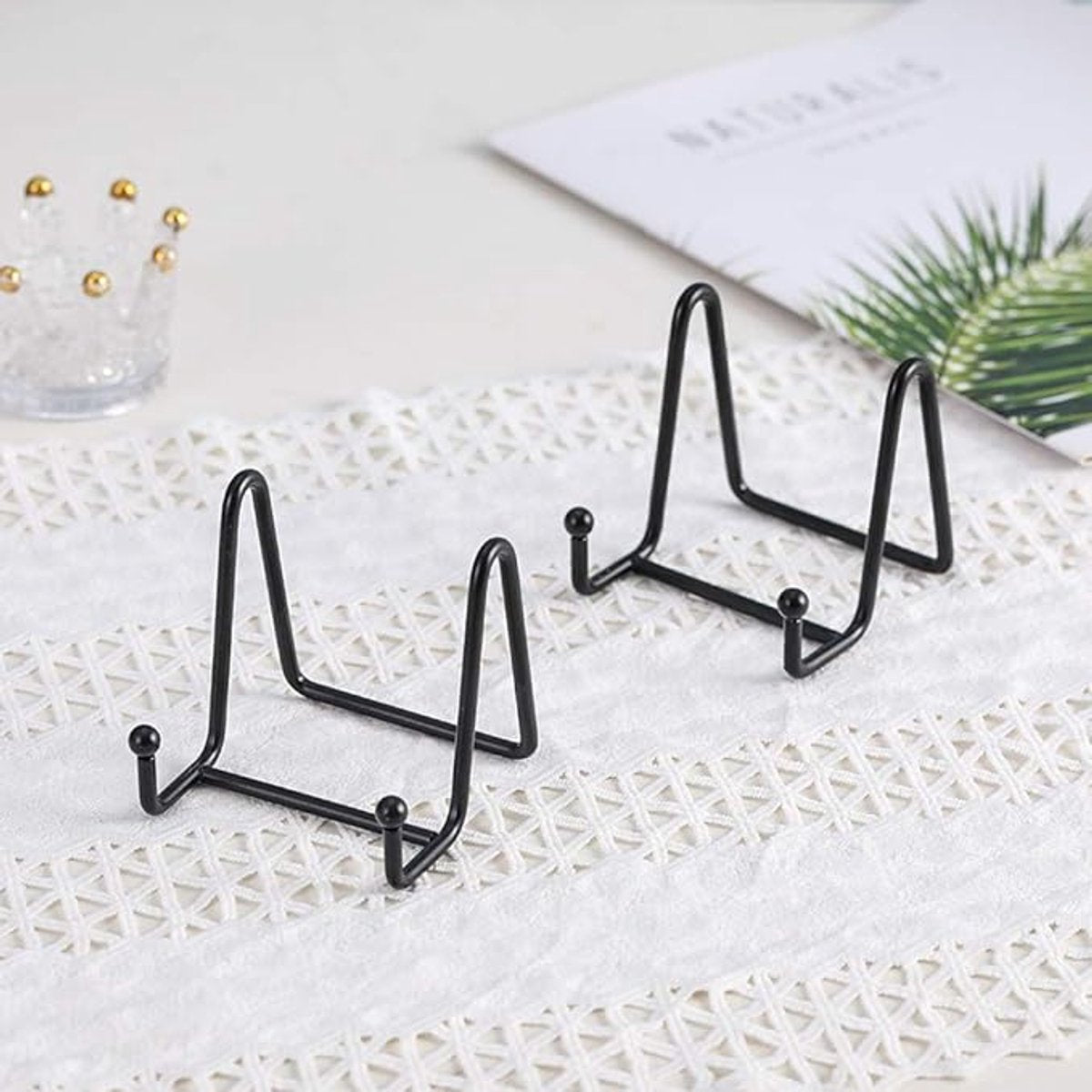 5 pieces - Plate stand - Display - Holder - Decorative plates - Books - Photo frame stand - Plates - Rack - Kitchen cabinet - Metal - black - 7.6*8.3*8 cm