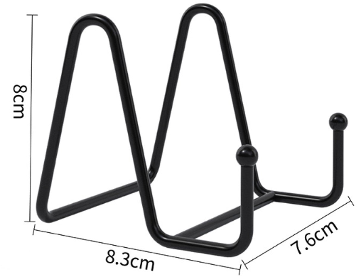 5 pieces - Plate stand - Display - Holder - Decorative plates - Books - Photo frame stand - Plates - Rack - Kitchen cabinet - Metal - black - 7.6*8.3*8 cm