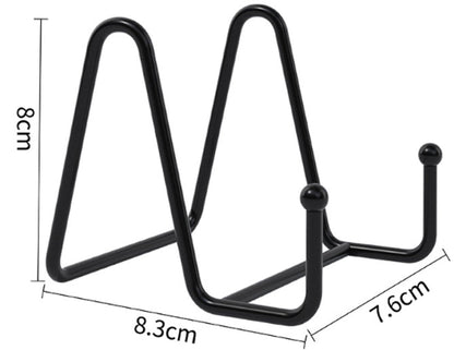 5 pieces - Plate stand - Display - Holder - Decorative plates - Books - Photo frame stand - Plates - Rack - Kitchen cabinet - Metal - black - 7.6*8.3*8 cm