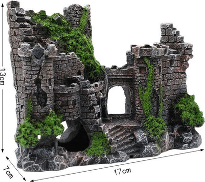 Aquarium Decoration - Ornaments - Castle - aquarium - Castle Aquarium Castle Decoration Hiding House - 17 x 6 x 13 cm