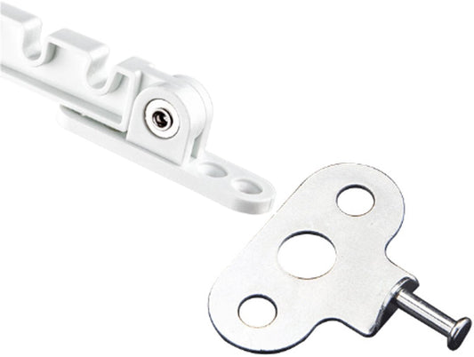 2 pieces - window holder - window limiter white - Window stays - Windows - Window fittings - Window holder & door holder - wind hook - Plastic and metal - 10.6×1.4cm - adjustable - Anti-burglary - window security - for inward-opening windows