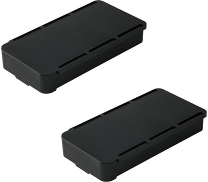Desk organizer - 2 pieces - Drawer dividers - Self-adhesive - Under desk drawer organizer - Drawer under desk - Hidden desk drawer - For shelves, desks and tables - Black - 19.8*10.5*3.3 cm - ABS