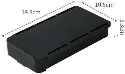 Desk organizer - 2 pieces - Drawer dividers - Self-adhesive - Under desk drawer organizer - Drawer under desk - Hidden desk drawer - For shelves, desks and tables - Black - 19.8*10.5*3.3 cm - ABS
