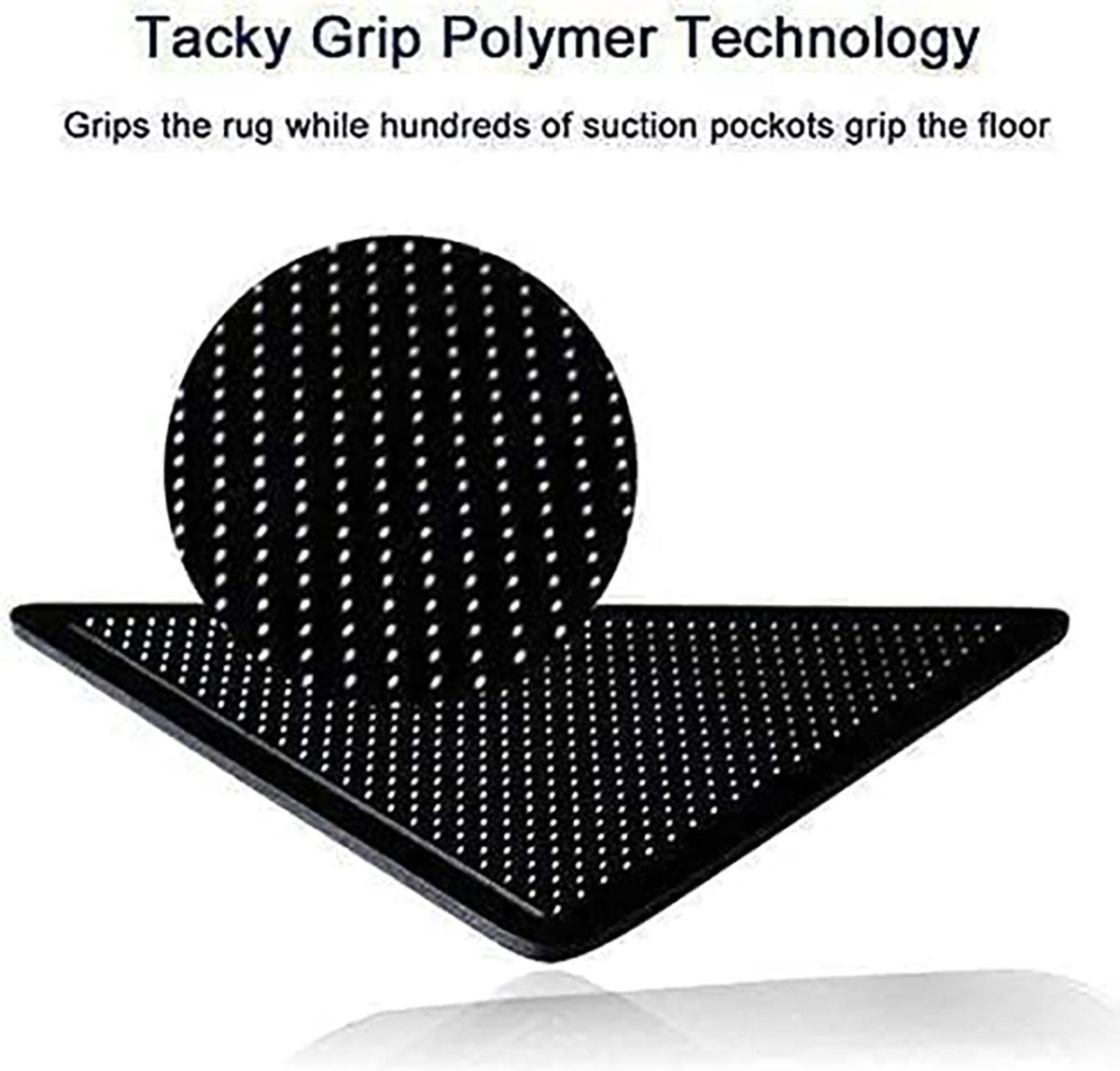 Anti-slip corners - Carpet tape - Carpet grippers - 8 pieces - Anti-slip mat, rug, carpet - Reusable pads - Self-adhesive double-sided