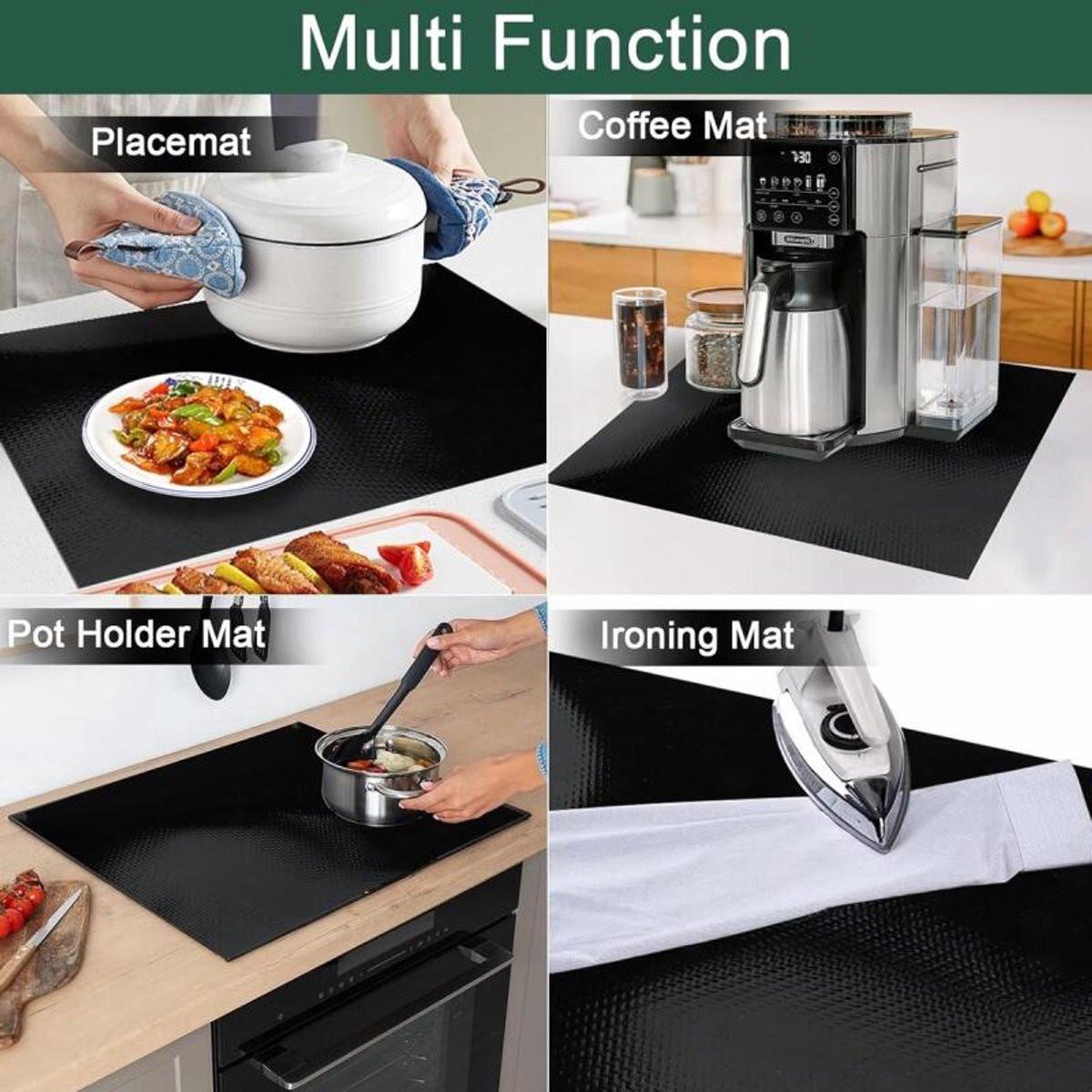 Induction protector - Induction mat - Silicone - Fiberglass - Hob cover - Induction hob protection mat - Protective plate - Induction hob protective mat - Kitchen accessories - Suitable for induction hob - 53*61cm - Black.