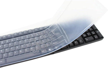 Keyboard Cover - Keyboard Protector - Silicone - Waterproof - Dust and Splashproof - Keyboard Protection - Cover - Dust Cover for Keyboard - For Keyboards - 44.5*13cm - Transparent White.