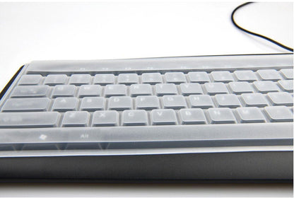 Keyboard Cover - Keyboard Protector - Silicone - Waterproof - Dust and Splashproof - Keyboard Protection - Cover - Dust Cover for Keyboard - For Keyboards - 44.5*13cm - Transparent White.