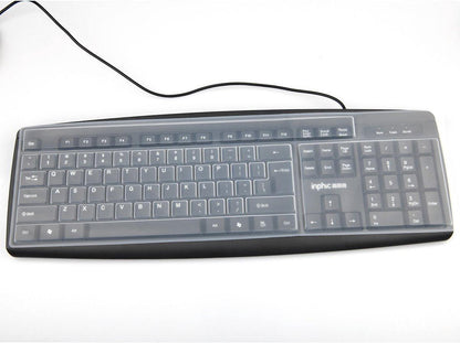 Keyboard Cover - Keyboard Protector - Silicone - Waterproof - Dust and Splashproof - Keyboard Protection - Cover - Dust Cover for Keyboard - For Keyboards - 44.5*13cm - Transparent White.