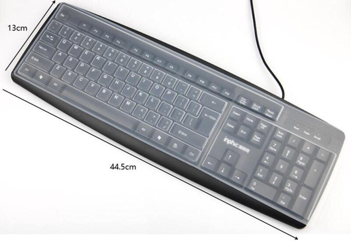 Keyboard Cover - Keyboard Protector - Silicone - Waterproof - Dust and Splashproof - Keyboard Protection - Cover - Dust Cover for Keyboard - For Keyboards - 44.5*13cm - Transparent White.