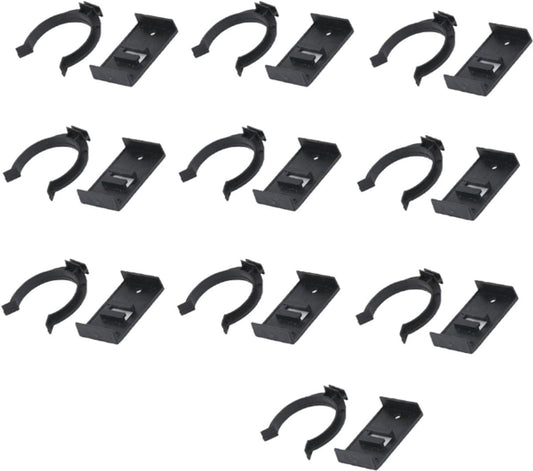 10 pieces - Skirting clips - Furniture clamps - Kitchen plinth hooks - Kitchen plinth clips - For kitchen frames mounting - Black - plastic - For cabinet legs with a diameter of 3.9 cm - For sofa, table, bed, cabinet