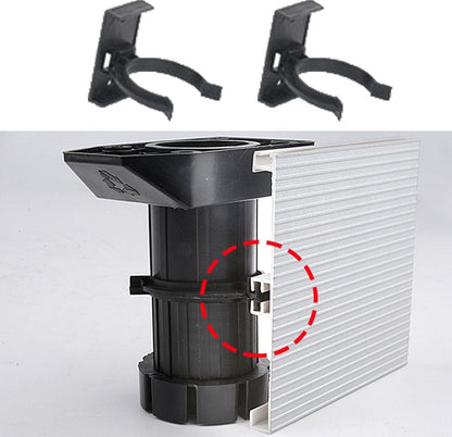10 pieces - Skirting clips - Furniture clamps - Kitchen plinth hooks - Kitchen plinth clips - For kitchen frames mounting - Black - plastic - For cabinet legs with a diameter of 3.9 cm - For sofa, table, bed, cabinet