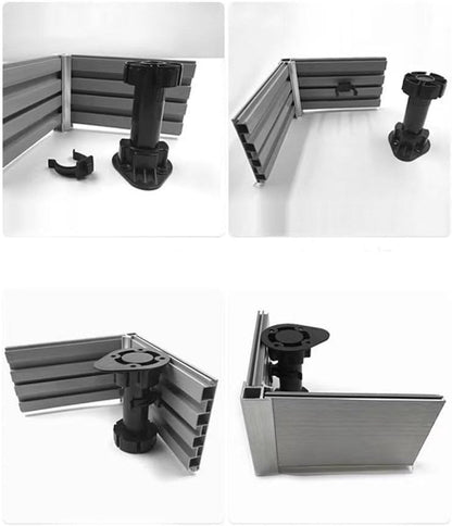 10 pieces - Skirting clips - Furniture clamps - Kitchen plinth hooks - Kitchen plinth clips - For kitchen frames mounting - Black - plastic - For cabinet legs with a diameter of 3.9 cm - For sofa, table, bed, cabinet