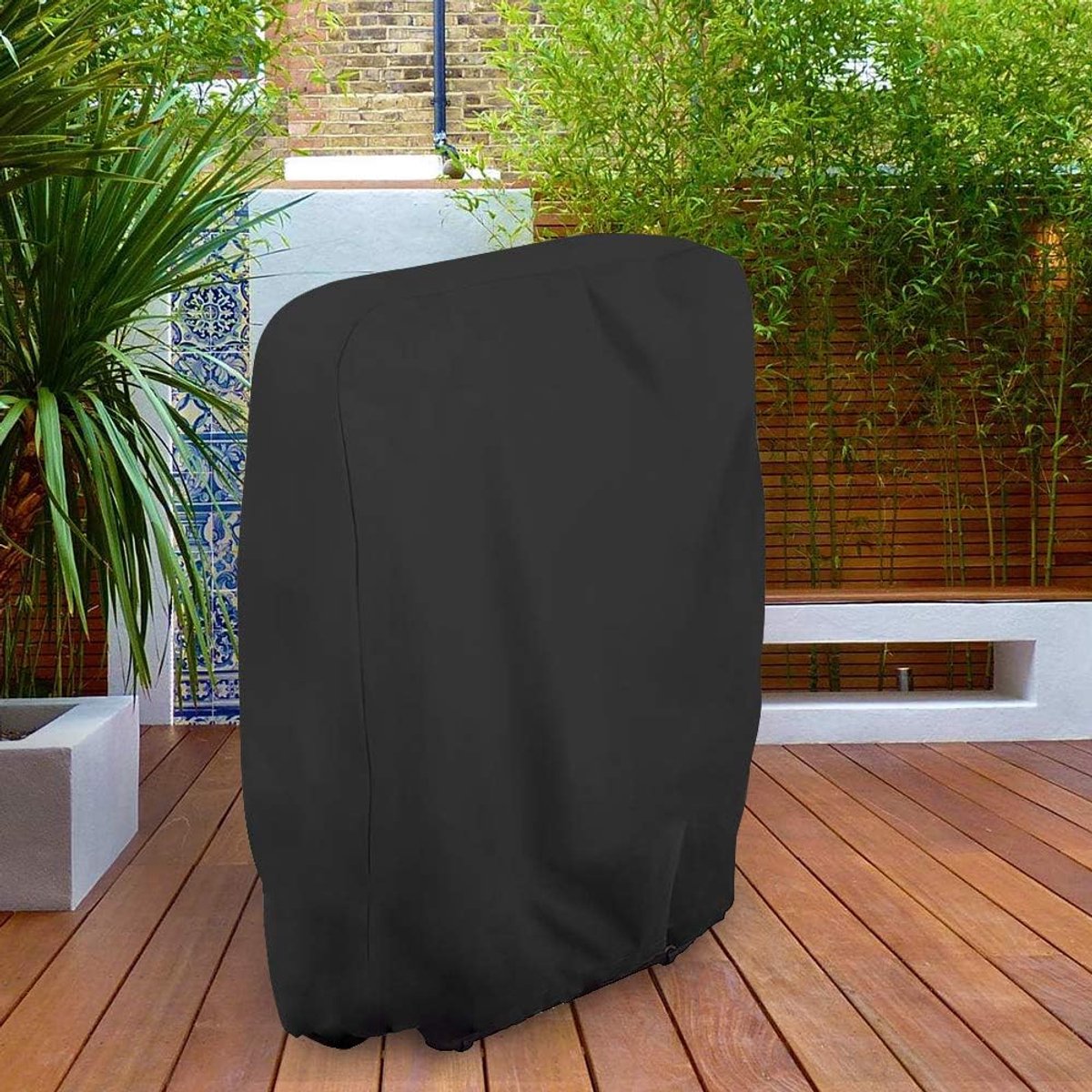 20/34*71*110cm - Garden chair covers - Foldable lounge chair cover - 210D Oxford fabric garden chair covers - Dust cover for chair - Dust cover - Garden accessories - Foldable lounger cover - with storage bag - black