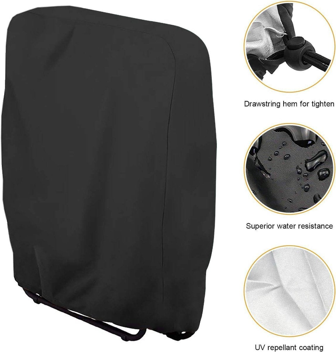 20/34*71*110cm - Garden chair covers - Foldable lounge chair cover - 210D Oxford fabric garden chair covers - Dust cover for chair - Dust cover - Garden accessories - Foldable lounger cover - with storage bag - black