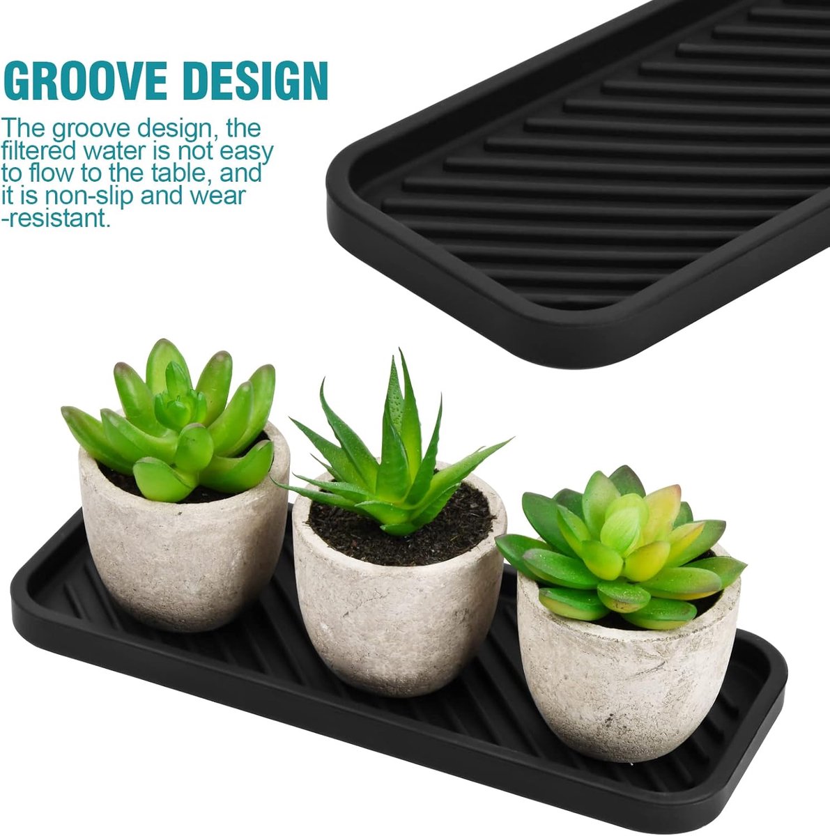 Silicone Sponge Holder - 2 Pieces - Kitchen Sponge Holders - Countertop Organizer - Sink Organizer - Kitchen Organizer - Soap Dish - Soap Rack - Non-Slip - For storing sponges, dishwashing products, plates, soap, brushes - Black