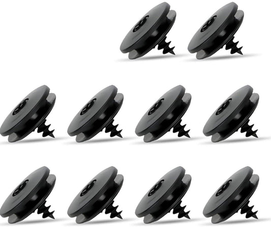 Car Floor Mat Fastening Clips - Pack of 10 - For Attaching Car Anti-Slip Mats - Car Mat Fastening Buckles - Black - Plastic - Universal - 3.55*2 cm - Suitable for Most Car Floor Mats.