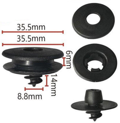 Car Floor Mat Fastening Clips - Pack of 10 - For Attaching Car Anti-Slip Mats - Car Mat Fastening Buckles - Black - Plastic - Universal - 3.55*2 cm - Suitable for Most Car Floor Mats.