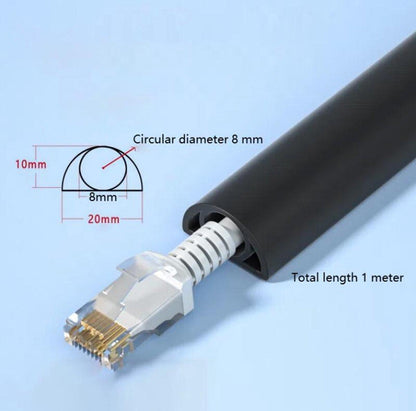 Cable bridge bottom - Self-adhesive cable duct - PVC - Cable duct floor - Concealing cables - Cable protection - Power cables suitable for homes, offices, hotels and warehouses - 100 x 2 x 1 cm - Black.