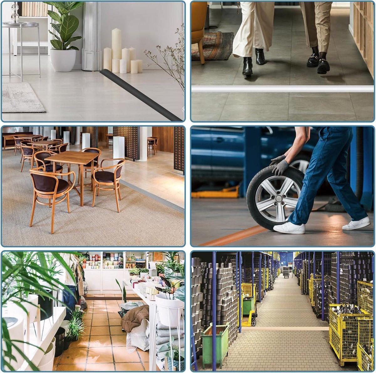 Cable bridge bottom - Self-adhesive cable duct - PVC - Cable duct floor - Concealing cables - Cable protection - Power cables suitable for homes, offices, hotels and warehouses - 100 x 2 x 1 cm - Black.
