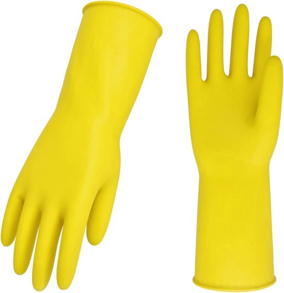 Cleaning gloves - 3 pairs - rubber gloves - dishwashing gloves - rubber gloves - dishwashing gloves - waterproof rubber gloves - household gloves - reusable - rubber - dishwashing gloves - size L - yellow