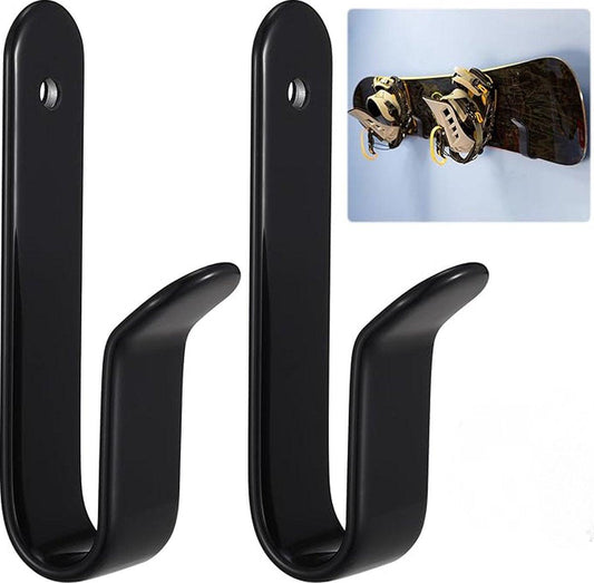 2 pieces - snowboard wall mount - skateboard wall mount - with screws - skateboard, wall mounting, display rack for skateboards, surfboards or longboards - storage hooks - black - stainless steel - hanging - 10*2*3.3cm.