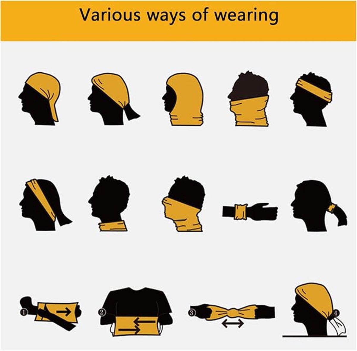 Pieces Neck Scarf - Face Shield - Thin Material for Sports - Multifunctional Neck Warmer - Polyester - Cycling Bike Running Scarf - Unisex - Size One Size