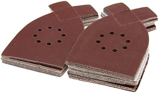 50 pieces - sandpaper - P40/60/80/100/120 grit - grit sandpaper for multi-sander - For wood and metal - 205*175*105MM (205mm at the tip of the ear) - self-adhesive - hook and loop - 8-hole sanding pads - sanders.