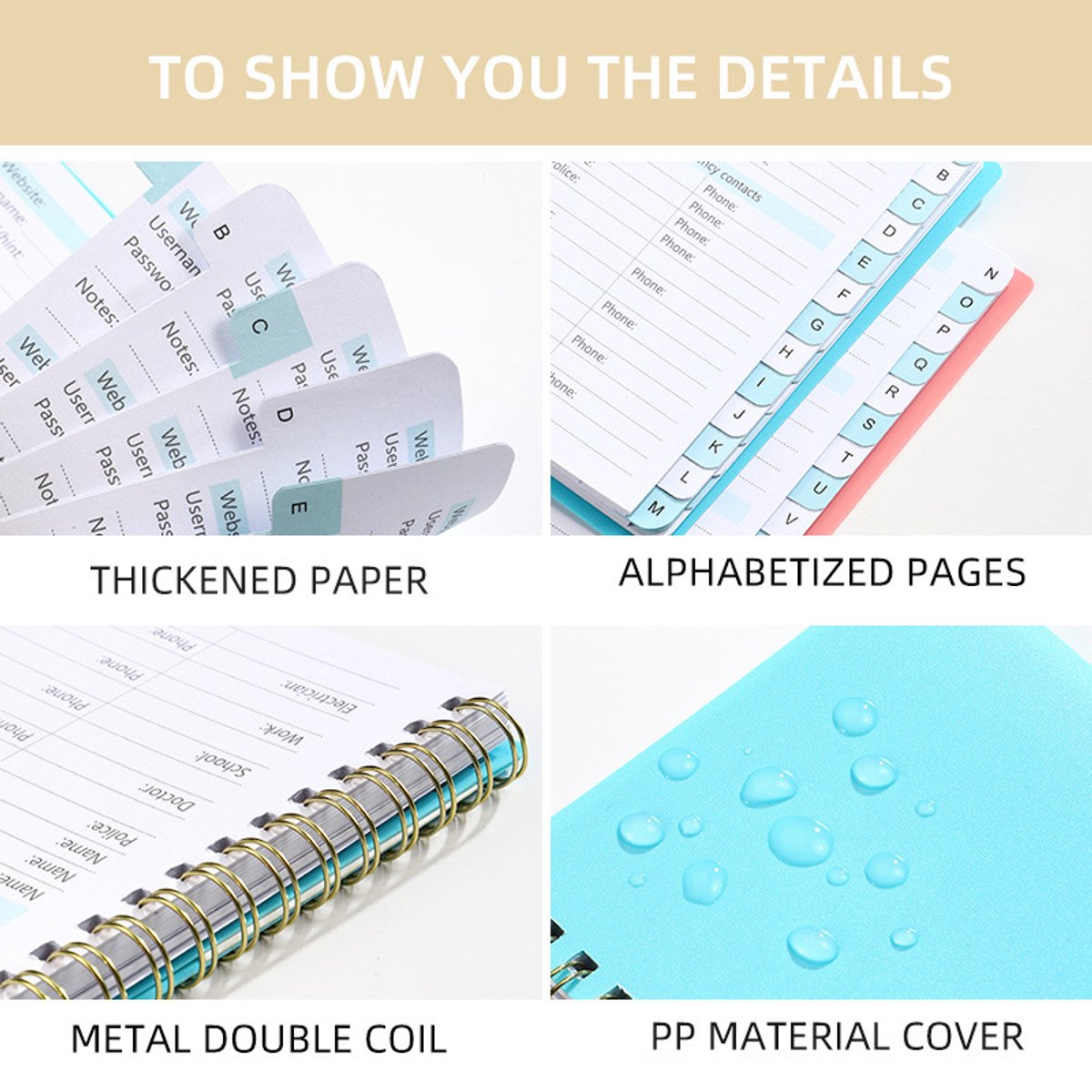 Password Book - Password Booklet - Password Booklet with Alphabet - Password Organizer - Password Notebook - A6 - Gray