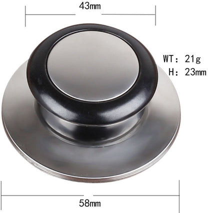 Pot Lid Knob - 5 Pieces - Lid Knob - 5-12mm Universal - Lid Handle - Kitchen Cookware Knob - For Replacing Pot Lids - 5.8*2.3cm - Silver and Black