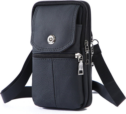 Belt Bag - with Shoulder Strap - Standing Belt Bag - Leather - Men - Belt Bag - Neck Bag - Belt Pouch - Men's Phone Bag - Men's Shoulder Bag - Gift - 19*10*4cm - Shoulder Bag - Wallet - Cell Phone Pouch - Bag