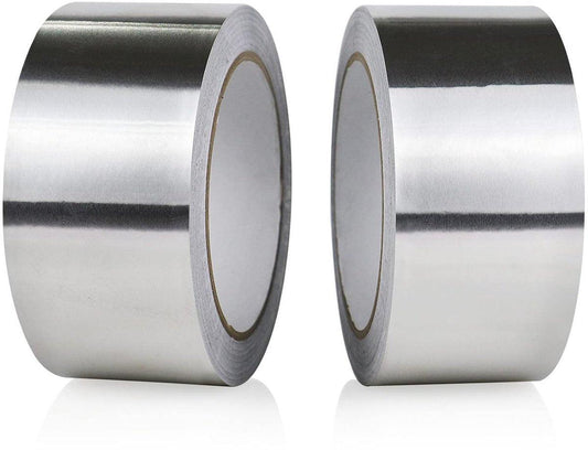 2 pcs - Aluminum adhesive tape - Aluminum foil tape - sealing tape - aluminum foil - insulation tape - Aluminum tape - heat resistant - waterproof - 5cm x 5m - for kitchen, bathroom, electrician, metal surface.