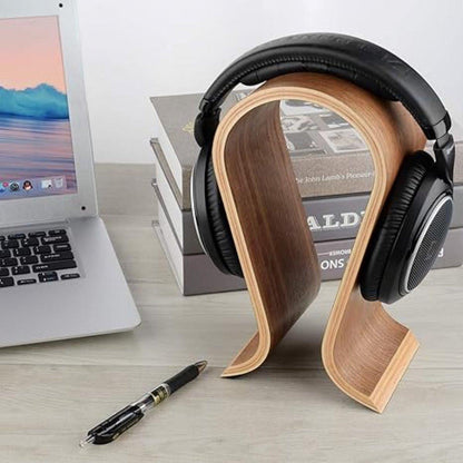 Headset Stand - Headphone Stand - Headphone Holder - Headphone Hook - Headphone Hanger - Wooden - 255*100*155MM - Wood Color.