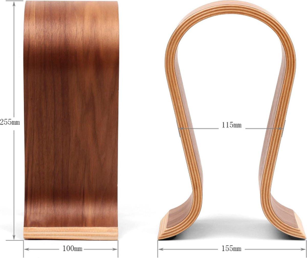 Headset Stand - Headphone Stand - Headphone Holder - Headphone Hook - Headphone Hanger - Wooden - 255*100*155MM - Wood Color.