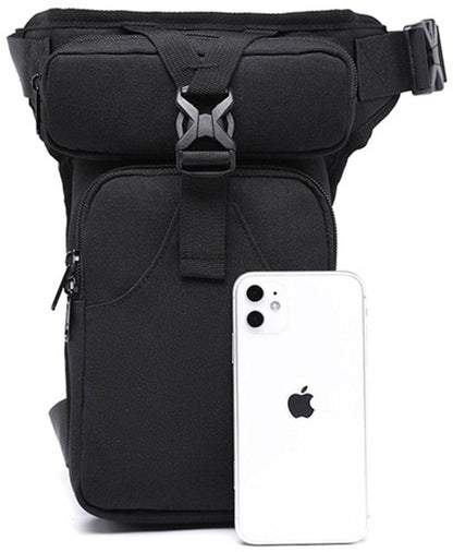 Waist Bag - Leg Bag - Motorcycle Waist Bag - Motorcycle Bag - Tactical Leg Bag - Tool Bag - Unisex - Black - Large Capacity - 16*5*29 cm - 4 Compartments - Polyester.