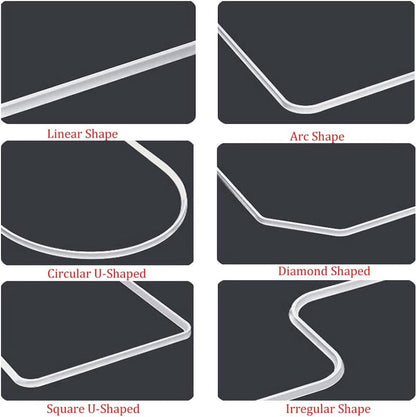 Shower Water Stopper - 1 m - T-type Shower Strip - Water Stopper - Self-Adhesive Sealant Edge - Sanitary Water Stopper - for kitchen and bathroom, shower screen, shower threshold, bathtub water dam, countertop edge trim