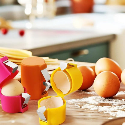 Eggshell Cutter - 3 Pieces - Egg Slicers - Eggshell Opener for Hard-Boiled Eggs, Egg Cracker Tool for Raw Eggs, for Soft-Boiled Eggs, Stainless Steel Egg Slicer, Eggshell Slicer for Home Kitchen Use