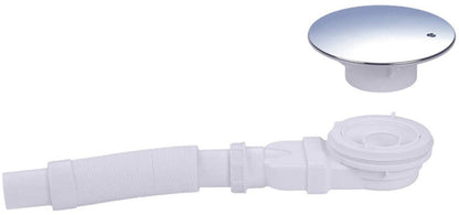 Shower tray siphon - Shower tray drains - Flat shower tray - Extra flat shower tray siphon - Drain set - Shower tray siphon - Shower tray siphon flat - For flat shower trays - Silver and white - Plastic