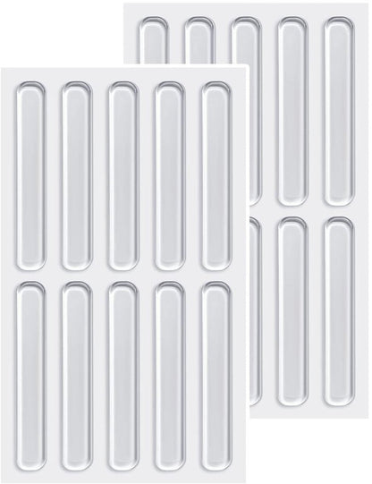Silicone Bumper Caps - Pack of 20 - Self-Adhesive Buffers - Door Stoppers - Door Buffer - Transparent Bumper Caps - Shock Absorbers - Wall Protection - For Furniture, Doors, Drawers & Glass Tables - 63*10*2 mm