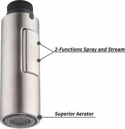 Faucet attachment - 2 functions - Faucet head - Washing dishes - Kitchen faucet - Water saving - Flexible faucet head - Extension rod - Faucet parts - Rotating faucet hose - Faucet nozzle - Sprayer - 1 piece