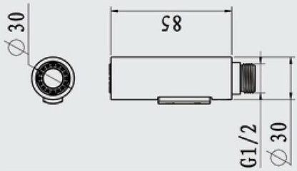 Faucet attachment - 2 functions - Faucet head - Washing dishes - Kitchen faucet - Water saving - Flexible faucet head - Extension rod - Faucet parts - Rotating faucet hose - Faucet nozzle - Sprayer - 1 piece