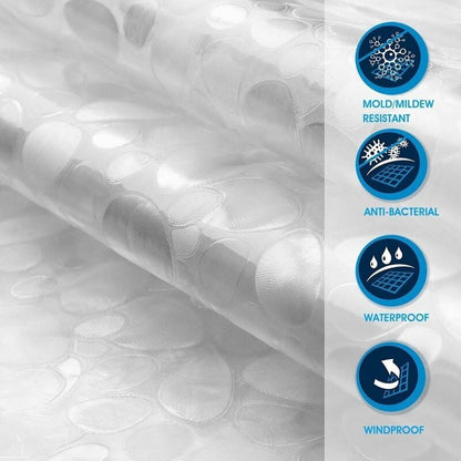 Shower curtains - 120x200cm - crystal stone pattern - PEVA - transparent shower curtain - with hooks - shower curtain - anti-mold - waterproof
