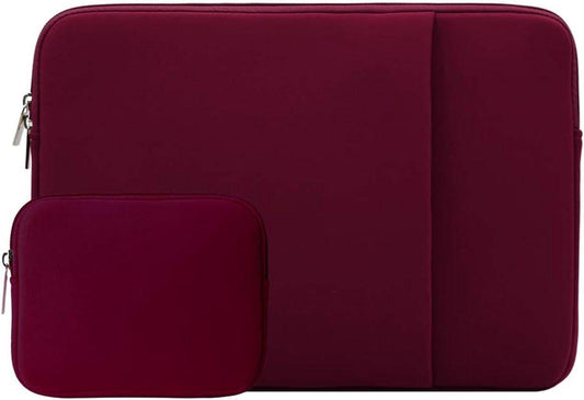 Laptop sleeve - 13 inch - 2-piece - Laptop bag - Suitable for 13 inch laptop - with extra case - Red.