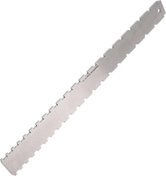 Guitar Neck Notched Straight Edge Luthiers Tool, Notched Fretboard Straight Edge Luthiers Measuring Tool for Guitars Neck Leveling Ruler - Double Teeth - 420*37*2.5mm - For 62-65cm Guitar Frets.