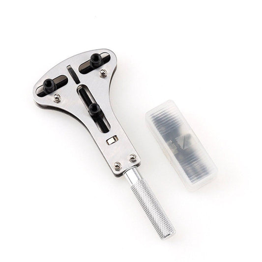 Watch Case Opener - Watch Opener - Metal - Watchmaker Tools - Watch Tools - Watch Repair - Watch Back Opener Key - With Opening Screws - For Diameters Smaller Than 55mm - 16*7cm - Silver.