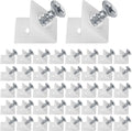 120 Pieces - Wedges - Screw Fastener - Cabinet Installation Kit - Drawer Back Supports - Drawer Repair Kit with Screws - Furniture Drawer Sagging Repair Mend Mending Wedges - Cabinet Shelf Support - Shelf Support - White