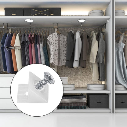 120 Pieces - Wedges - Screw Fastener - Cabinet Installation Kit - Drawer Back Supports - Drawer Repair Kit with Screws - Furniture Drawer Sagging Repair Mend Mending Wedges - Cabinet Shelf Support - Shelf Support - White