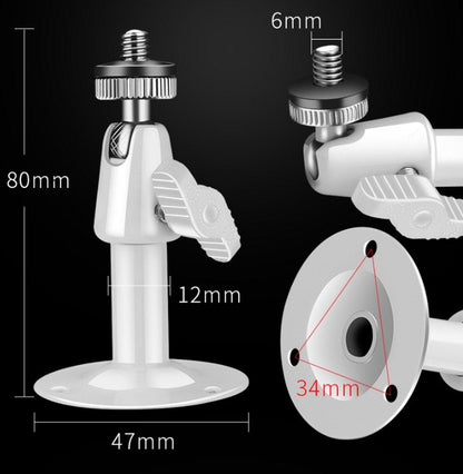 Metal Camera Bracket - 2 pieces - 360Â° adjustable - Wall mounting - For security cameras - Indoor and outdoor use - With installation accessories - Black.