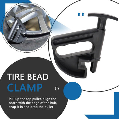 2 pieces - Tire heel clamp - Tire changer - tire pusher - Bead clamp - tire clamp - plastic - black - Universal - mounting aid - Rim Pry Wheel Changing Helper.