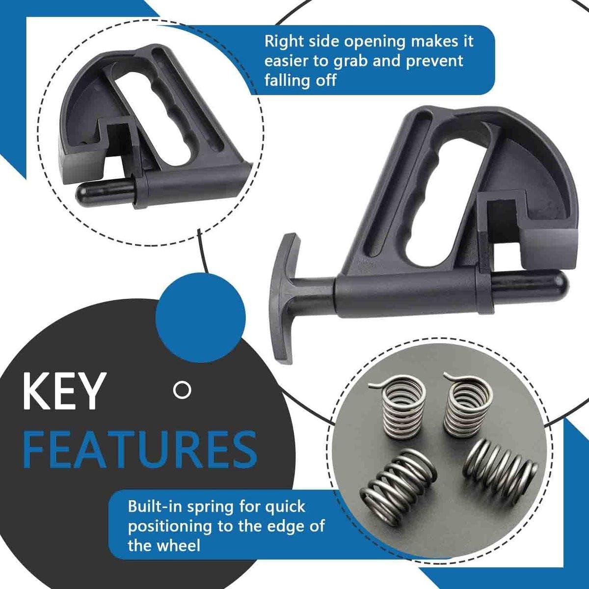 2 pieces - Tire heel clamp - Tire changer - tire pusher - Bead clamp - tire clamp - plastic - black - Universal - mounting aid - Rim Pry Wheel Changing Helper.